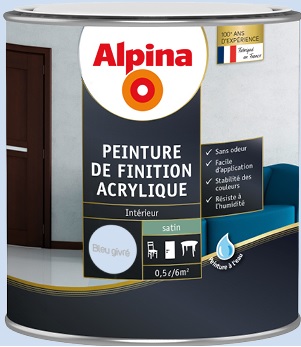 Peinture finition acrylique satin 0,5L bleu givré